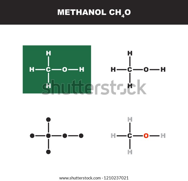 Vector Molecule Methanol Methyl Alcohol Several Stock