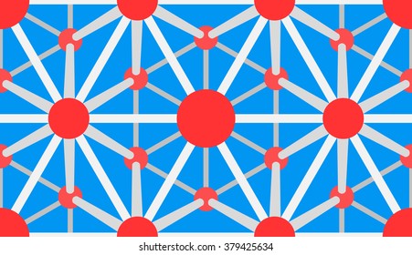 Vector molecule pattern on blue background