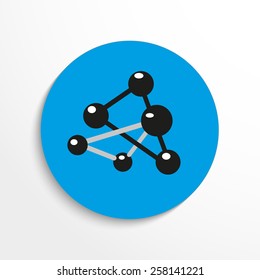 Vector molecule web flat icon illustration.