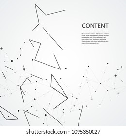 Vector molecules background with connected dots and lines.