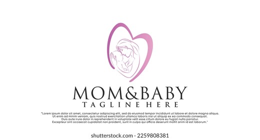 Vector mom and baby logo design vector with creative unique concept Premium Vector