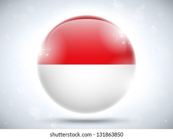 Vector - Monaco Flag Glossy Button