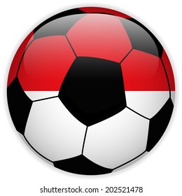 Vector - Monaco Flag with Soccer Ball Background