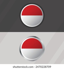 Vector Monaco Round Flag Template