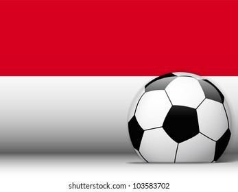 Vector - Monaco Soccer Ball with Flag Background