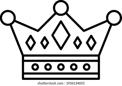Diseño de iconos de esquema de monarquía de vectores
