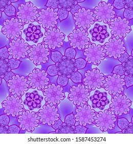 Vector Mondala in the original symmetrical combination of a seamless pattern