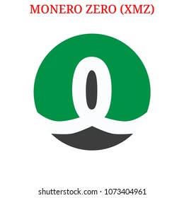 Vector MONERO ZERO (XMZ) digital cryptocurrency logo. MONERO ZERO (XMZ) icon. Vector illustration isolated on white background.