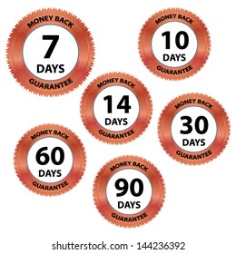 Vector money back guarantee copper sign, label