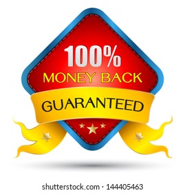 Vector money back guarantee sign, tag