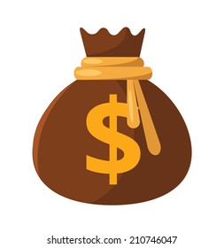 Vector Money Bag Flat Icon