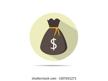 vector money bag icon on isolated background