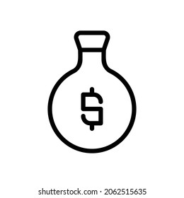 Icono de Bolsa de Dinero Vector simple con estilo de contorno