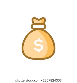Vector money bag vector isolated icon. emoji illustration. coin sack vector emoticon. svg