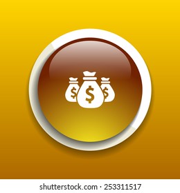 Vector money bags Easy to edit layers icon funds buy
