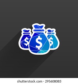 Vector money bags Easy to edit layers icon funds buy