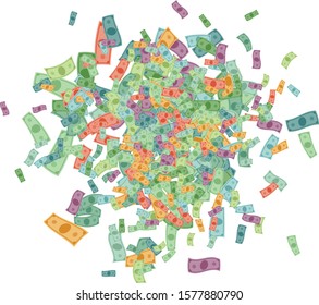 Vector money banknotes background element in flat style