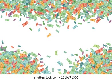 Vector money banknotes background element in flat style