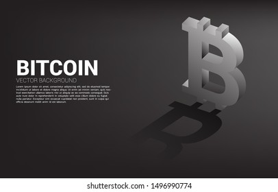 Vector money bitcoin currency icon 3D with shadow. Concept for British financial and banking.