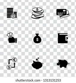 vector money collection - financial investment icons set, money payment. currency stock exchange sign symbols