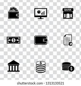 vector money collection - financial investment icons set, money payment. currency stock exchange sign symbols