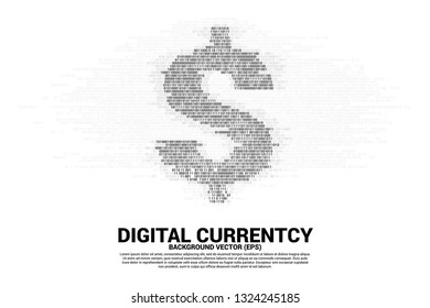 Vector money dollar currency with one and zero binary code digit matrix style. Background Concept for electronic money and digital banking