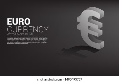 Vector money euro currency icon 3D with shadow. Concept for British financial and banking.