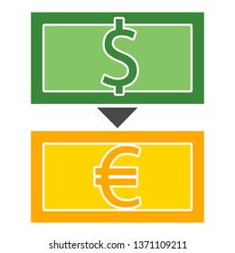 Vector money exchange, money change, transfer money, exchanger of currencies, cash register