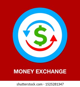 Vector money exchange, money change, transfer money, exchanger of currencies, cash register
