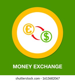 Vector money exchange, money change, transfer money, exchanger of currencies, cash register