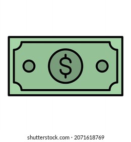 Diseño de iconos de esquema rellenados con dinero vectorial
