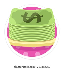 Vector Money Flat Round Icon