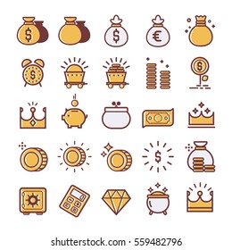 Vector Money and Gold icon set