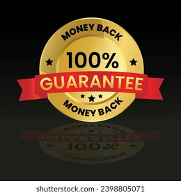 vector money guarantee 100 percent label stamp 

