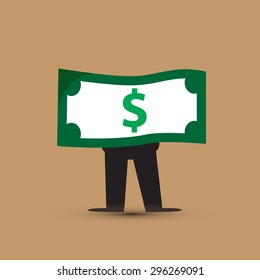 Vector money have leg flat design.