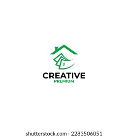 Vector money house logo design concept illustration idea