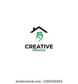 Vector money house logo design concept illustration idea