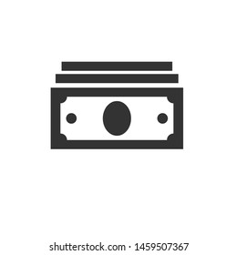 Vector money Icon Cash on white background. black, symbol