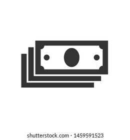 Vector money Icon Cash on white background. black. symbol