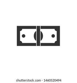 Vector money Icon Cash on white background. black. symbol