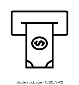 icono de dinero vectorial, signo de dólar, cajero automático