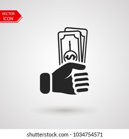 Vector money Icon. vector illustration of dollar in trendy flat style on white background.