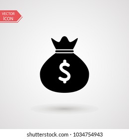 Vector money Icon. vector illustration of dollar in trendy flat style on white background.