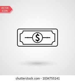 Vector money Icon. vector illustration of dollar in trendy flat style on white background.