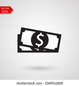 Vector money Icon. vector illustration of dollar in trendy flat style on white background.