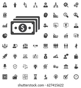Vector money Icon on white background. Business set of icons