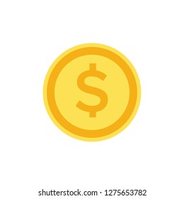 Vector money Icon. Payment system. Coins and Dollar cent Sign isolated on white background. Flat design style. Business concept
