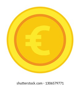 Vector money Icon. Payment system. Coins and Euro Sign Vector 