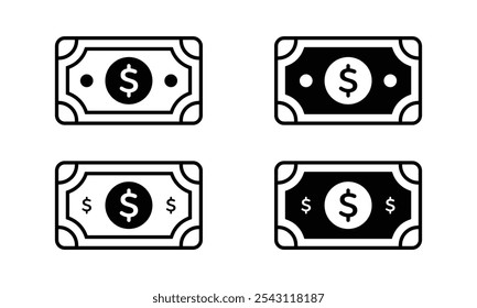 Conjunto de iconos de dinero de Vector. Conjunto de iconos de dinero dólar