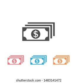 Vector money Icon set on white